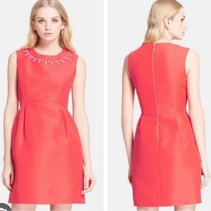 Kate Spade Embellished Mindy Dress. Color-Coral, Size 4.